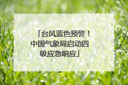 台风蓝色预警！中国气象局启动四级应急响应