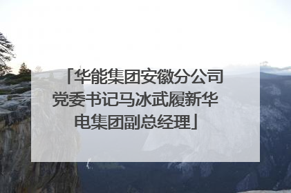 华能集团安徽分公司党委书记马冰武履新华电集团副总经理