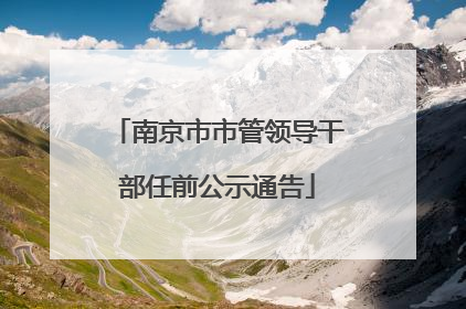 南京市市管领导干部任前公示通告