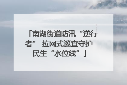 南湖街道防汛“逆行者” 拉网式巡查守护民生“水位线”