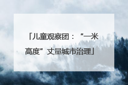 儿童观察团：“一米高度”丈量城市治理