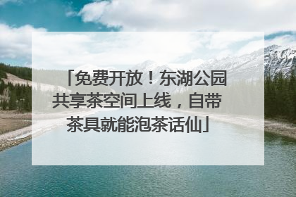 免费开放！东湖公园共享茶空间上线，自带茶具就能泡茶话仙