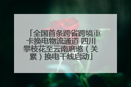 全国首条跨省跨境重卡换电物流通道 四川攀枝花至云南磨憨（关累）换电干线启动