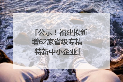 公示！福建拟新增62家省级专精特新中小企业