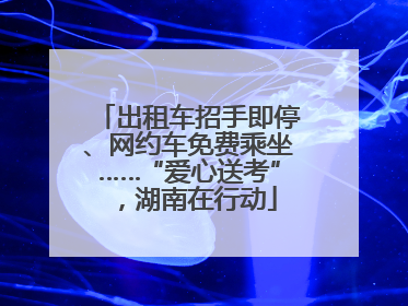 出租车招手即停、网约车免费乘坐……“爱心送考”，湖南在行动