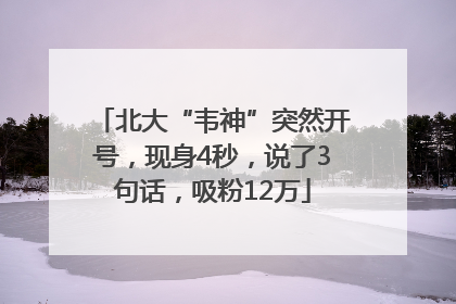 北大“韦神”突然开号，现身4秒，说了3句话，吸粉12万