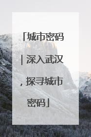 城市密码｜深入武汉，探寻城市密码