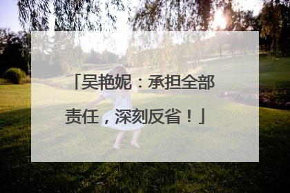 吴艳妮：承担全部责任，深刻反省！