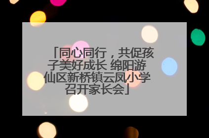同心同行，共促孩子美好成长 绵阳游仙区新桥镇云凤小学召开家长会