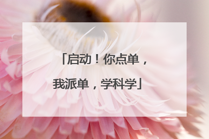 启动！你点单，我派单，学科学
