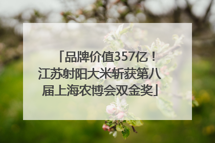 品牌价值357亿！江苏射阳大米斩获第八届上海农博会双金奖