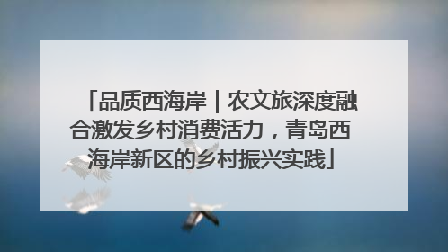 品质西海岸｜农文旅深度融合激发乡村消费活力，青岛西海岸新区的乡村振兴实践