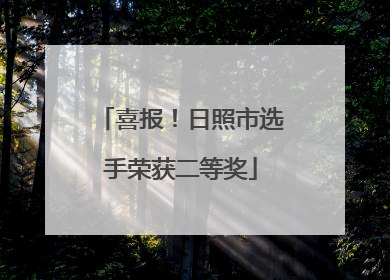 喜报！日照市选手荣获二等奖