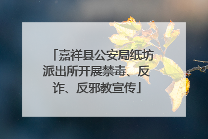 嘉祥县公安局纸坊派出所开展禁毒、反诈、反邪教宣传