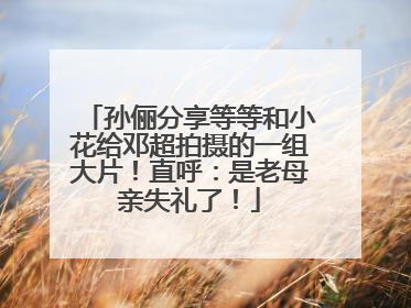 孙俪分享等等和小花给邓超拍摄的一组大片！直呼：是老母亲失礼了！