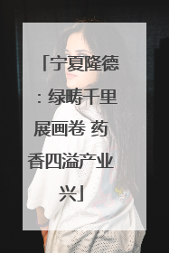 宁夏隆德：绿畴千里展画卷 药香四溢产业兴