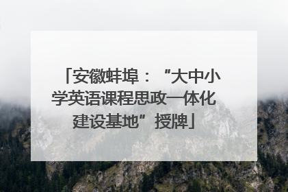 安徽蚌埠：“大中小学英语课程思政一体化建设基地”授牌