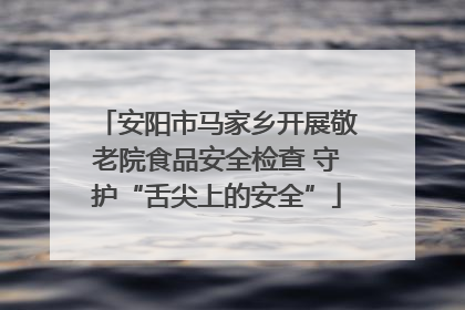 安阳市马家乡开展敬老院食品安全检查 守护“舌尖上的安全”