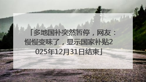 多地国补突然暂停，网友：慢慢变味了，显示国家补贴2025年12月31日结束