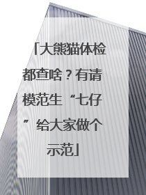 大熊猫体检都查啥？有请模范生“七仔”给大家做个示范