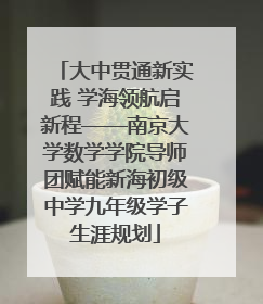 大中贯通新实践 学海领航启新程——南京大学数学学院导师团赋能新海初级中学九年级学子生涯规划