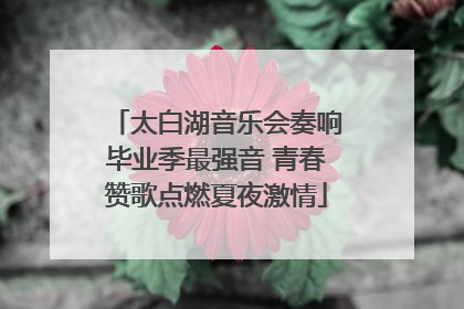太白湖音乐会奏响毕业季最强音 青春赞歌点燃夏夜激情