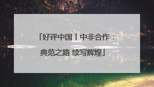 好评中国丨中非合作：典范之路 续写辉煌