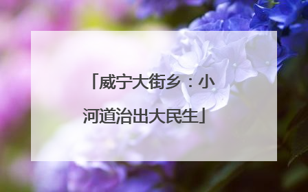 威宁大街乡：小河道治出大民生