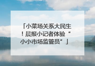 小菜场关系大民生！晨报小记者体验“小小市场监管员”