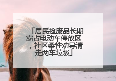 居民捡废品长期霸占电动车停放区，社区柔性劝导清走两车垃圾