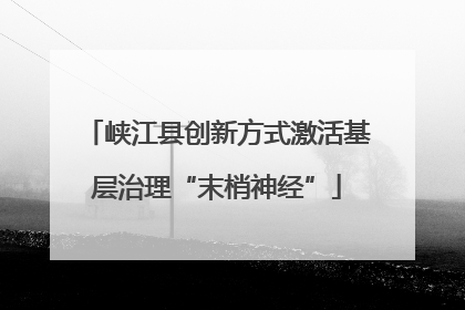 峡江县创新方式激活基层治理“末梢神经”