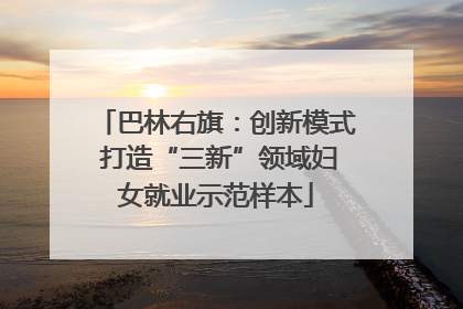巴林右旗：创新模式 打造“三新”领域妇女就业示范样本