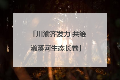 川渝齐发力 共绘濑溪河生态长卷