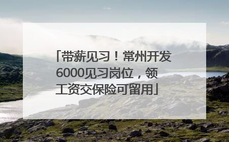 带薪见习！常州开发6000见习岗位，领工资交保险可留用