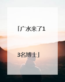 广水来了13名博士