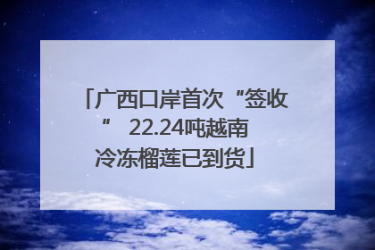 广西口岸首次“签收” 22.24吨越南冷冻榴莲已到货