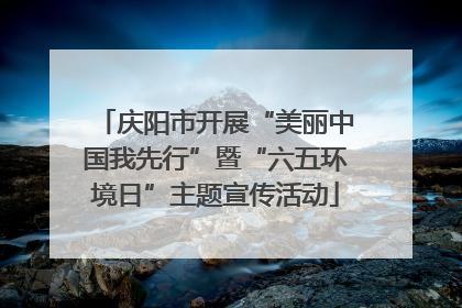 庆阳市开展“美丽中国我先行”暨“六五环境日”主题宣传活动