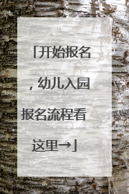 开始报名，幼儿入园报名流程看这里→