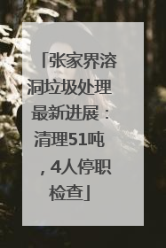 张家界溶洞垃圾处理最新进展：清理51吨，4人停职检查