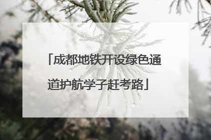 成都地铁开设绿色通道护航学子赶考路