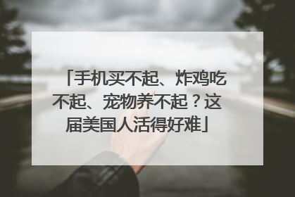 手机买不起、炸鸡吃不起、宠物养不起？这届美国人活得好难