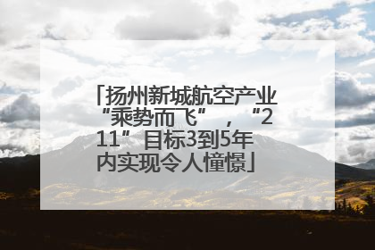 扬州新城航空产业“乘势而飞”，“211”目标3到5年内实现令人憧憬