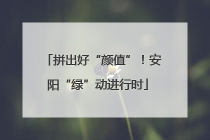 拼出好“颜值”！安阳“绿”动进行时
