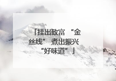 挂出致富 “金丝线” 煮出振兴“好味道”