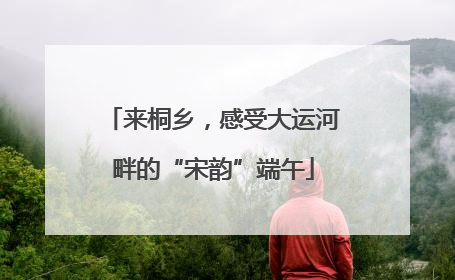 来桐乡，感受大运河畔的“宋韵”端午