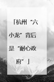 杭州“六小龙”背后是“耐心政府”
