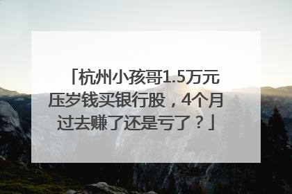 杭州小孩哥1.5万元压岁钱买银行股，4个月过去赚了还是亏了？