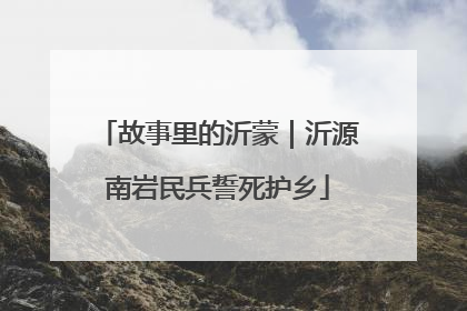 故事里的沂蒙｜沂源南岩民兵誓死护乡