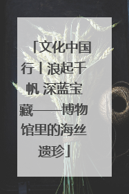 文化中国行丨浪起千帆 深蓝宝藏——博物馆里的海丝遗珍