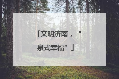 文明济南，“泉式幸福”